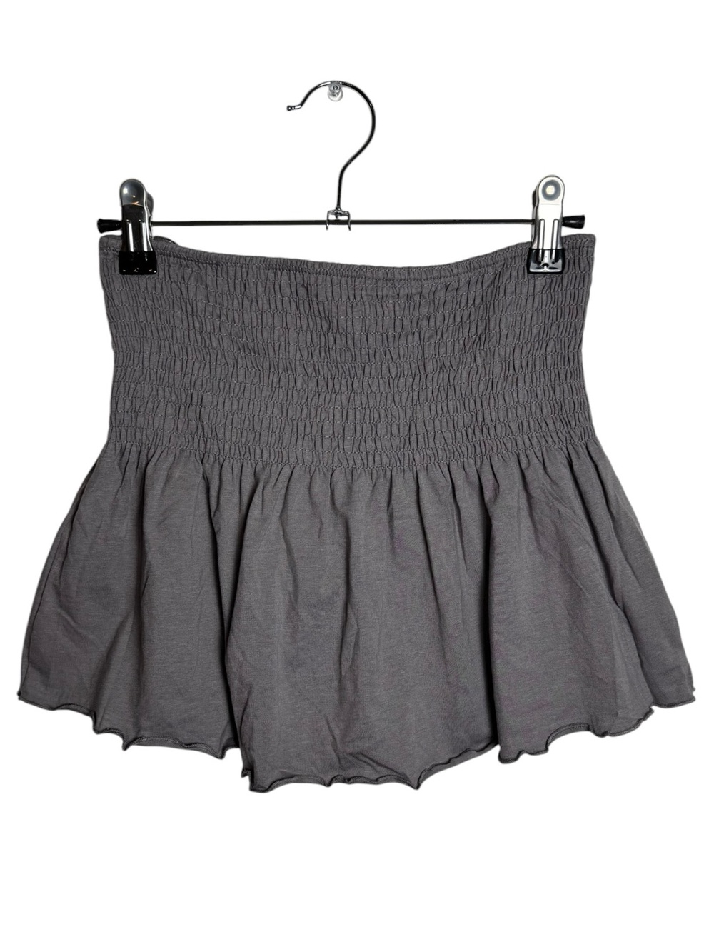 NWT MNG Mango Teen Girl Grey Smocked Tube Top / Micro Mini Skirt Size Small